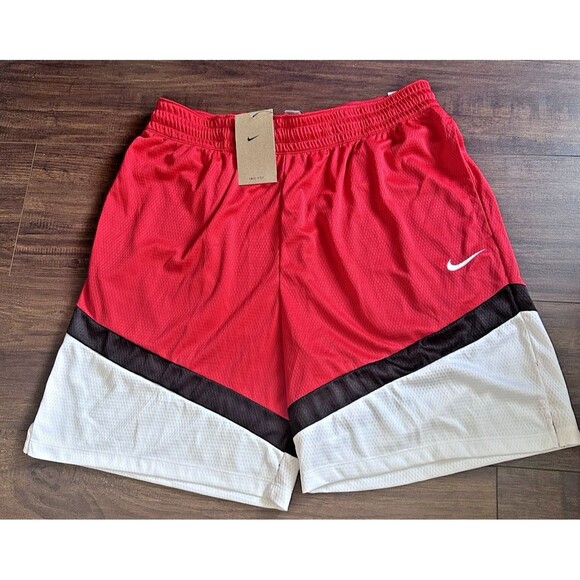 Nike Icon Men's Dri-FIT Drawstring 8" Basketball moisture wicking Shorts Red XL - Picture 3 of 7